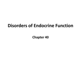 Disorders of Endocrine Function

           Chapter 40
 