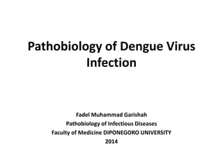 Pathobiology of Dengue Virus
Infection
Fadel Muhammad Garishah
Pathobiology of Infectious Diseases
Faculty of Medicine DIPONEGORO UNIVERSITY
2014
 