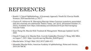 Pathogenesis and management of macular holes with video demonstration.pptx