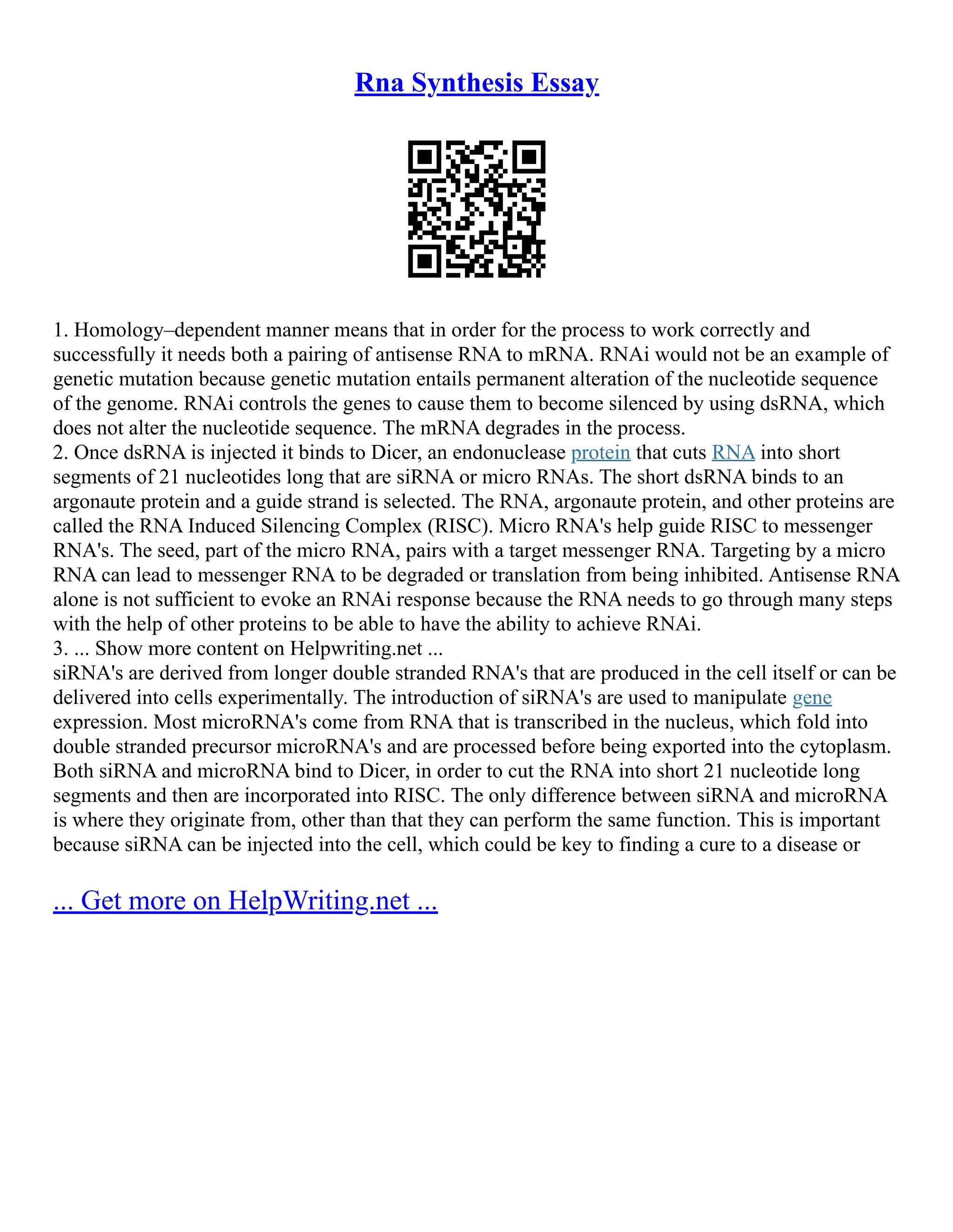 Pathogen Invasion Influence On RNA | PDF