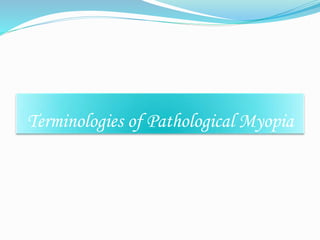 Terminologies of Pathological Myopia 
 