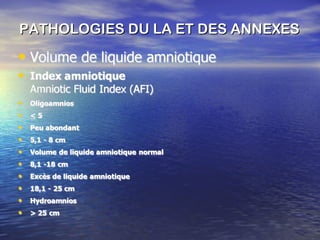 PATHOLOGIES DU LA ET DES ANNEXES 