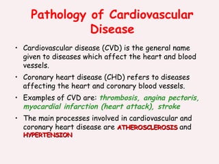 Pathology of Cardiovascular Disease ,[object Object],[object Object],[object Object],[object Object]