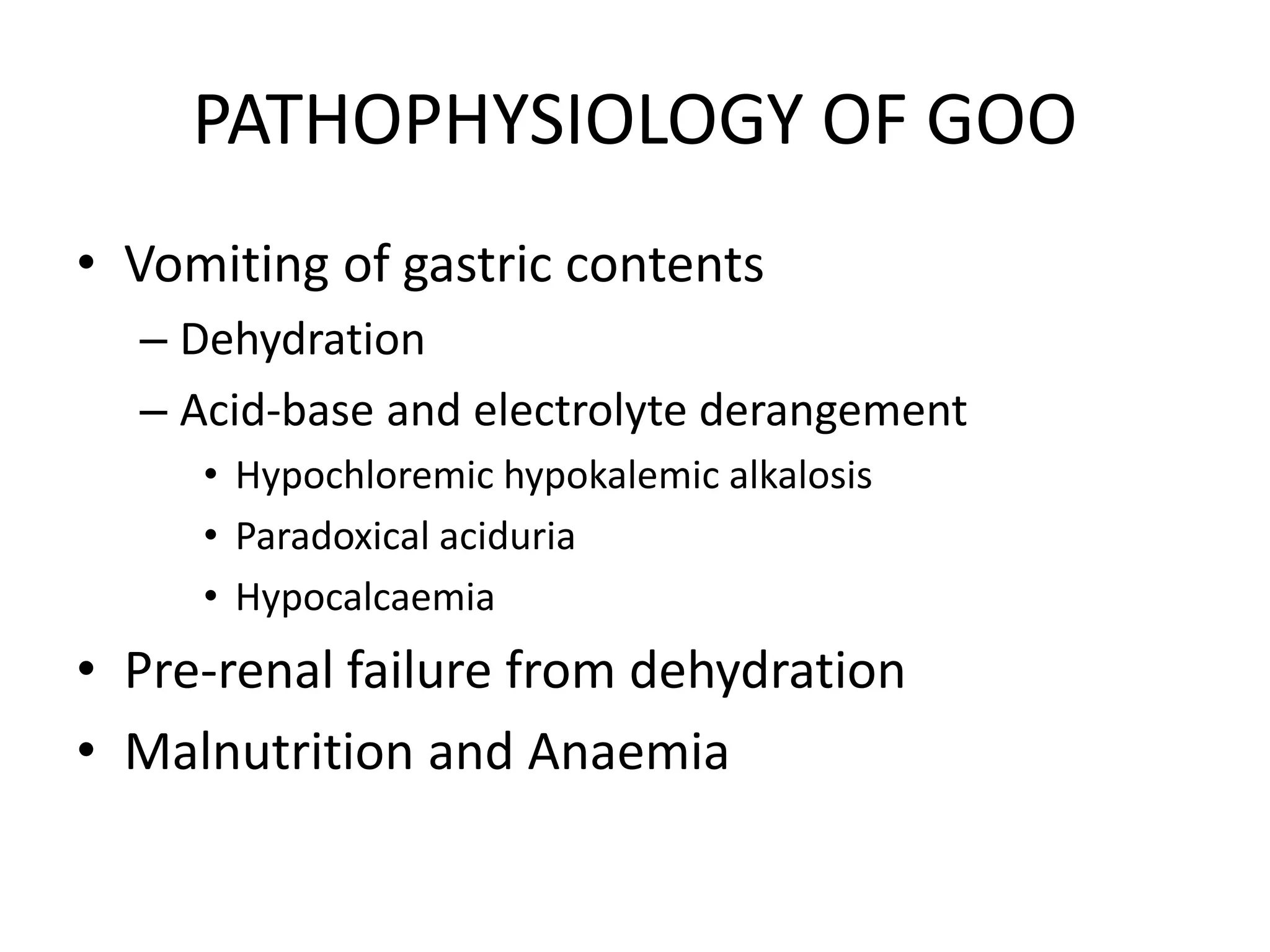 Gooss Pathology and pathophysiology of Gatric Outlet Obstruction (GOO) | PPTX