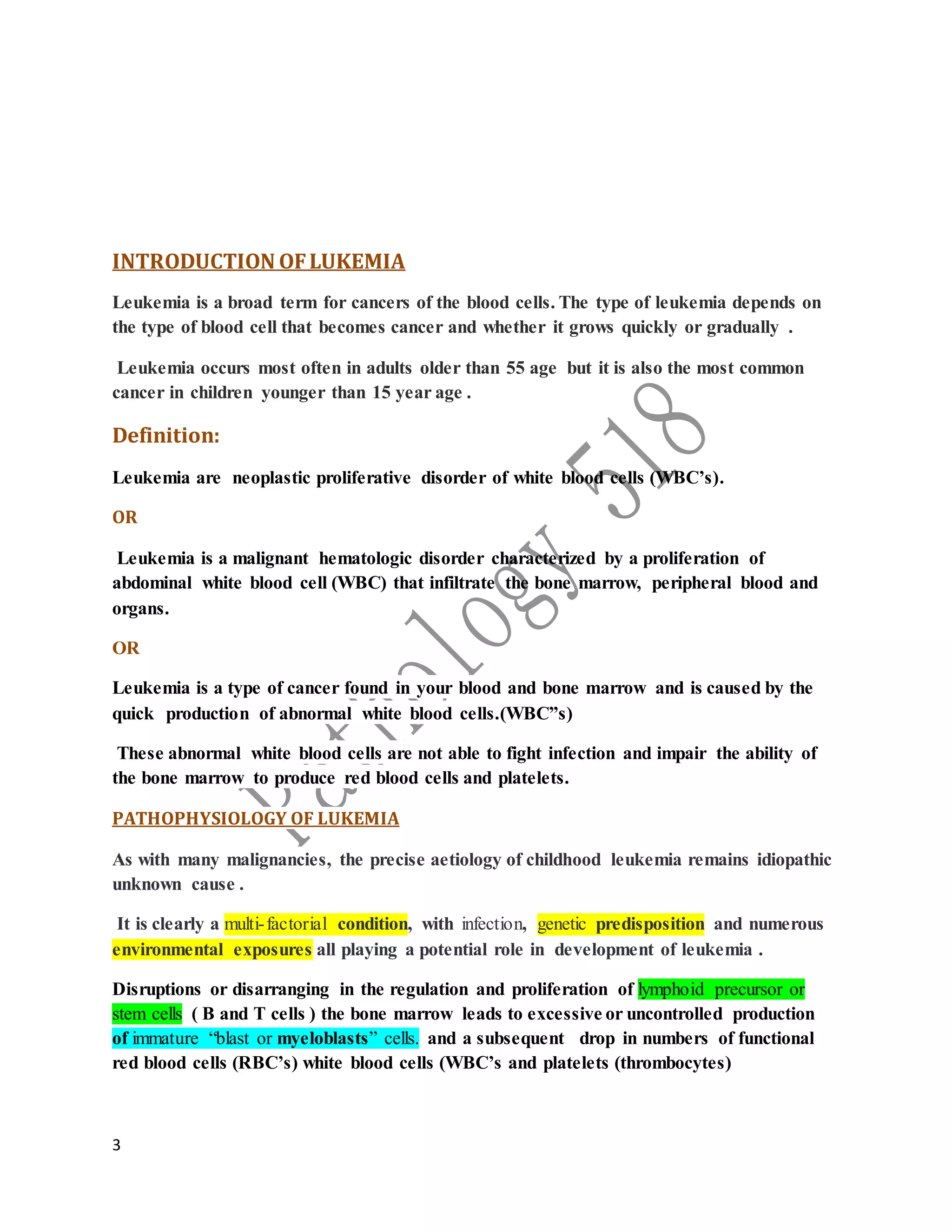 Leukemia slide share | DOCX