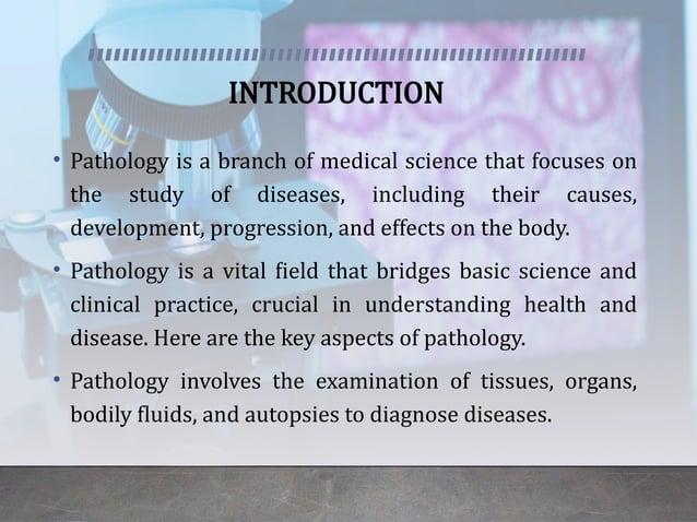 PATHOLOGY FOR NURSES INTRODUCTION....... | PPT