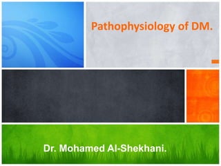 Dr. Mohamed Al-Shekhani.
Pathophysiology of DM.
 