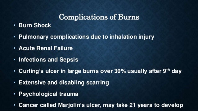 pathophysiology and complications of burn