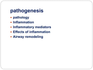 Pathophysiology of asthma | PPTX