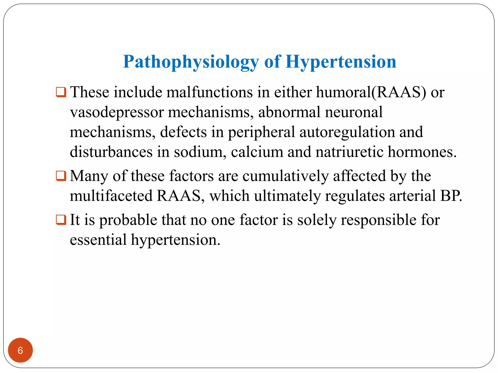 Pathophysiology of hypertension | PPTX