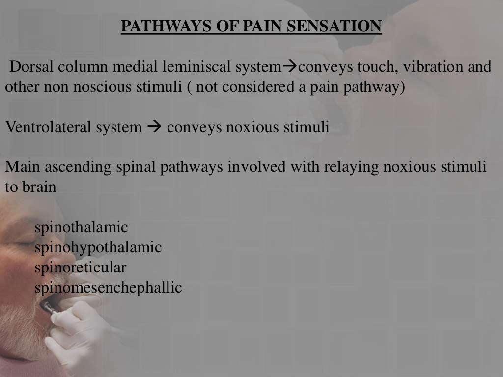Pathophysiology of pain