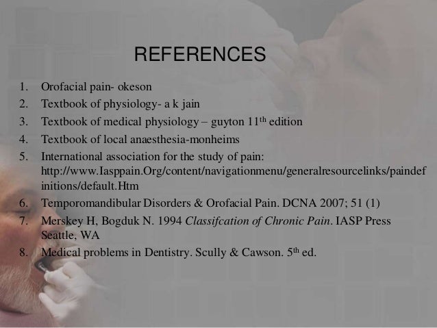 Pathophysiology of pain