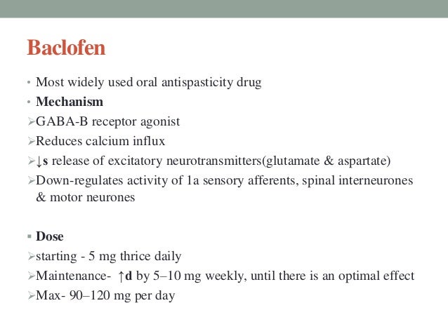 Another name for baclofen mechanism of action