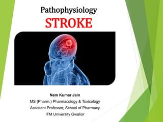 Pathophysiology
STROKE
Nem Kumar Jain
MS (Pharm.) Pharmacology & Toxicology
Assistant Professor, School of Pharmacy
ITM University Gwalior
 