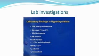 Lab investigations
 