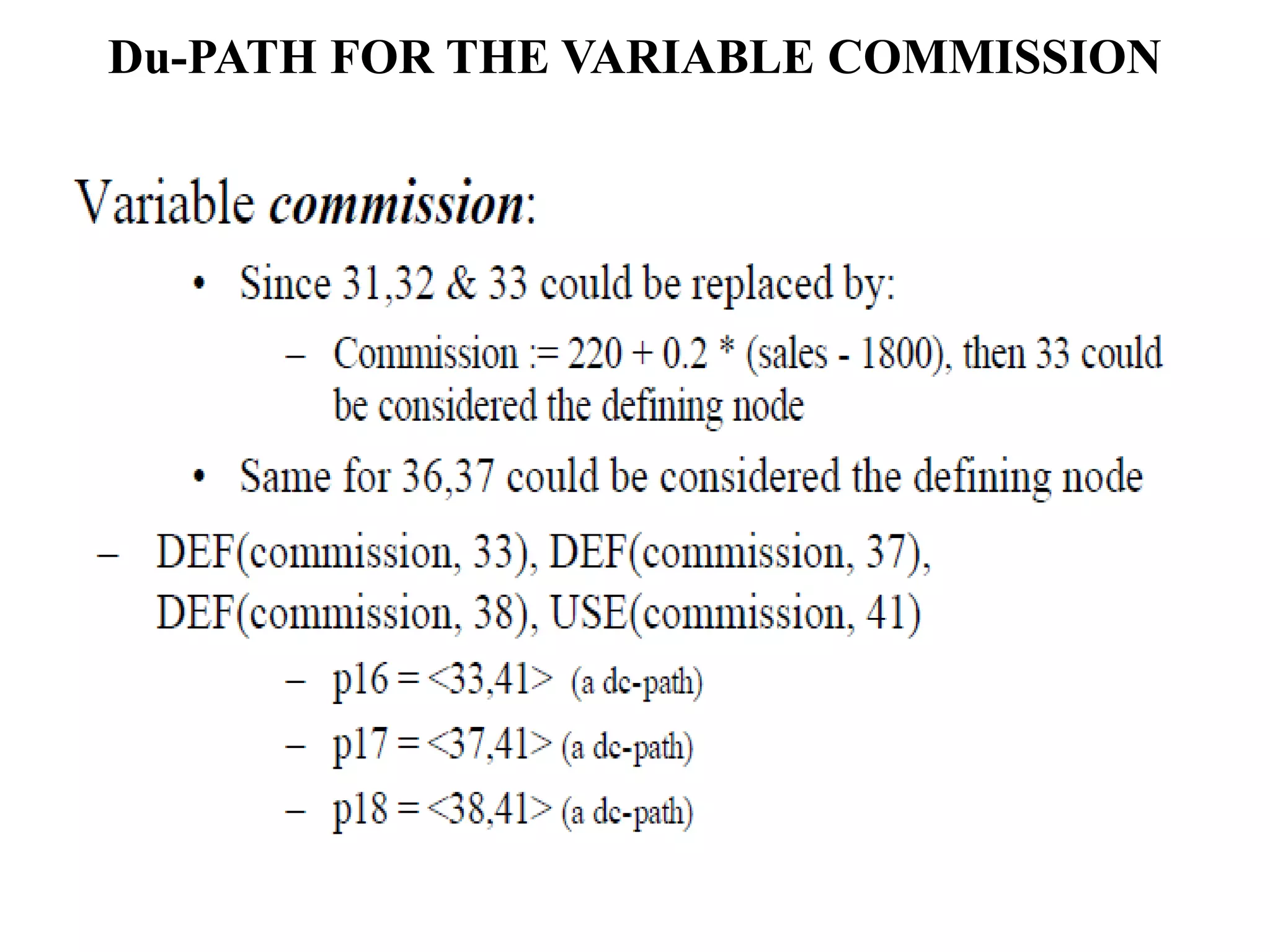Du-PATH FOR THE VARIABLE COMMISSION
 