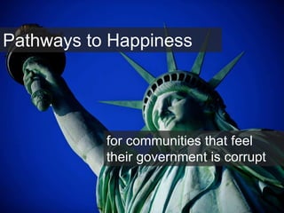 Pathways to Happiness
for communities that feel
their government is corrupt
 