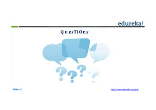 Q u esTiOns
Slide 19 http://www.edureka.co/pmp
 