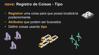 novo: Registro de Coisas - Tipo
• Registrar uma coisa para que possa localizá-la
posteriormente
• Atributos que podem ser buscados
• Definir coisas usando tipo
 