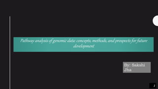 Pathway analysis of genomic data: concepts, methods, and prospects for future
development
1
By: Sakshi
Jha
 