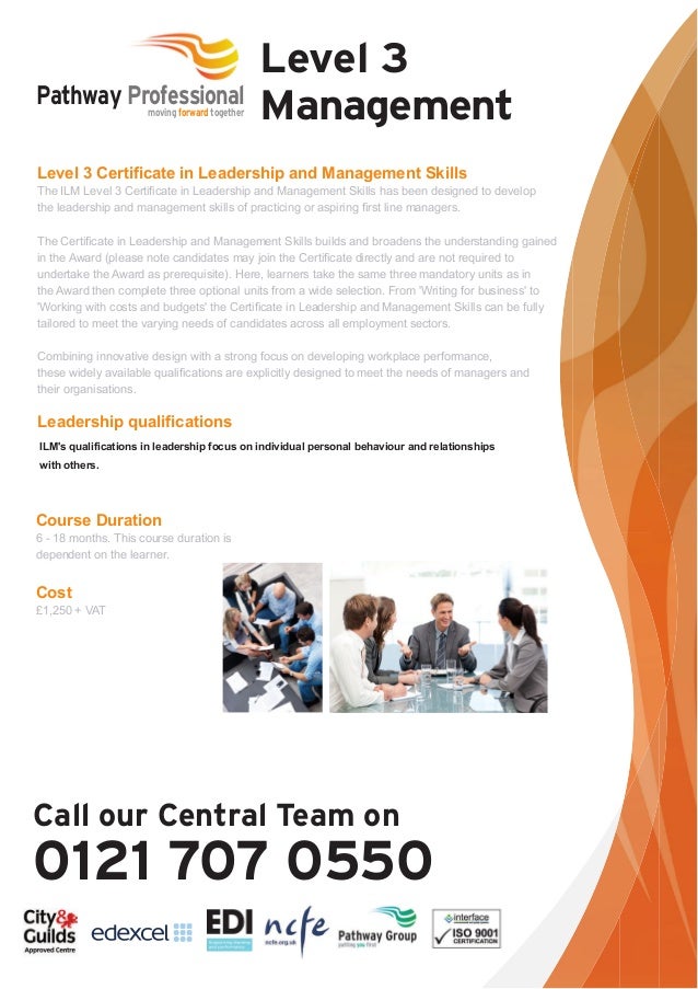 Pathway Professional Level 3 Management Course, Level 3 Management
