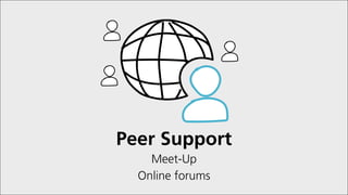 Peer Support
Meet-Up
Online forums
 