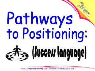(Success Language) to Positioning: Pathways 
