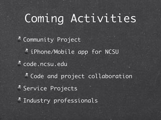 Pathways Project on NCSU Web Dev