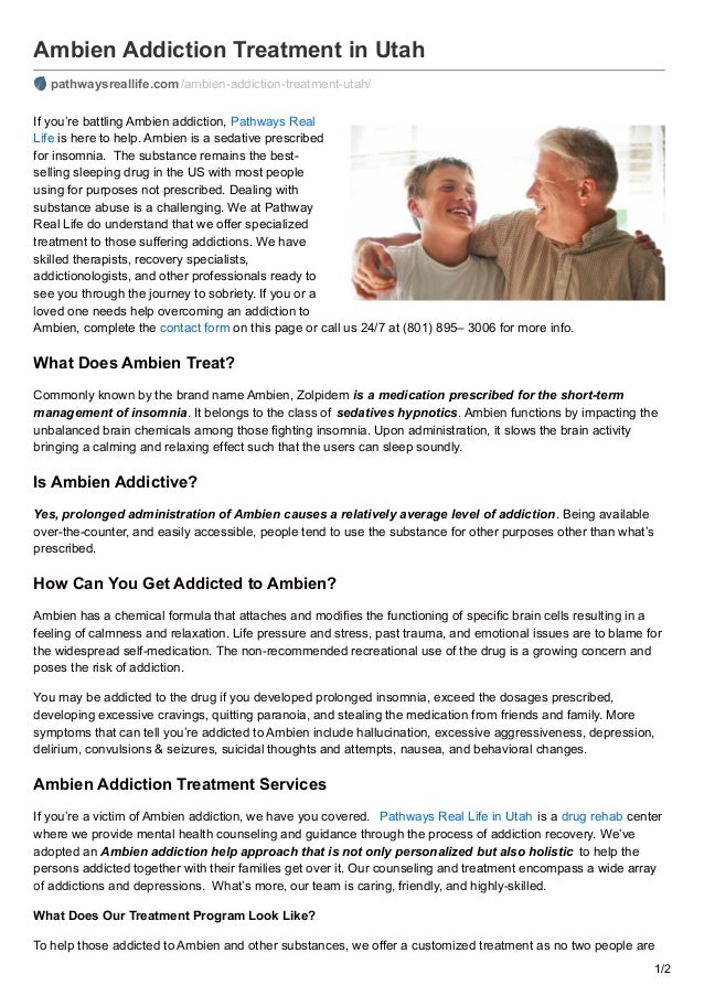 is treated how ambien addiction