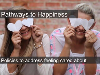 Pathways to Happiness
Policies to address feeling cared about
 