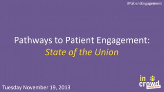Current State of Patient Engagement
61% of surveyed physicians participate in patient
engagement activities

Practice webs...