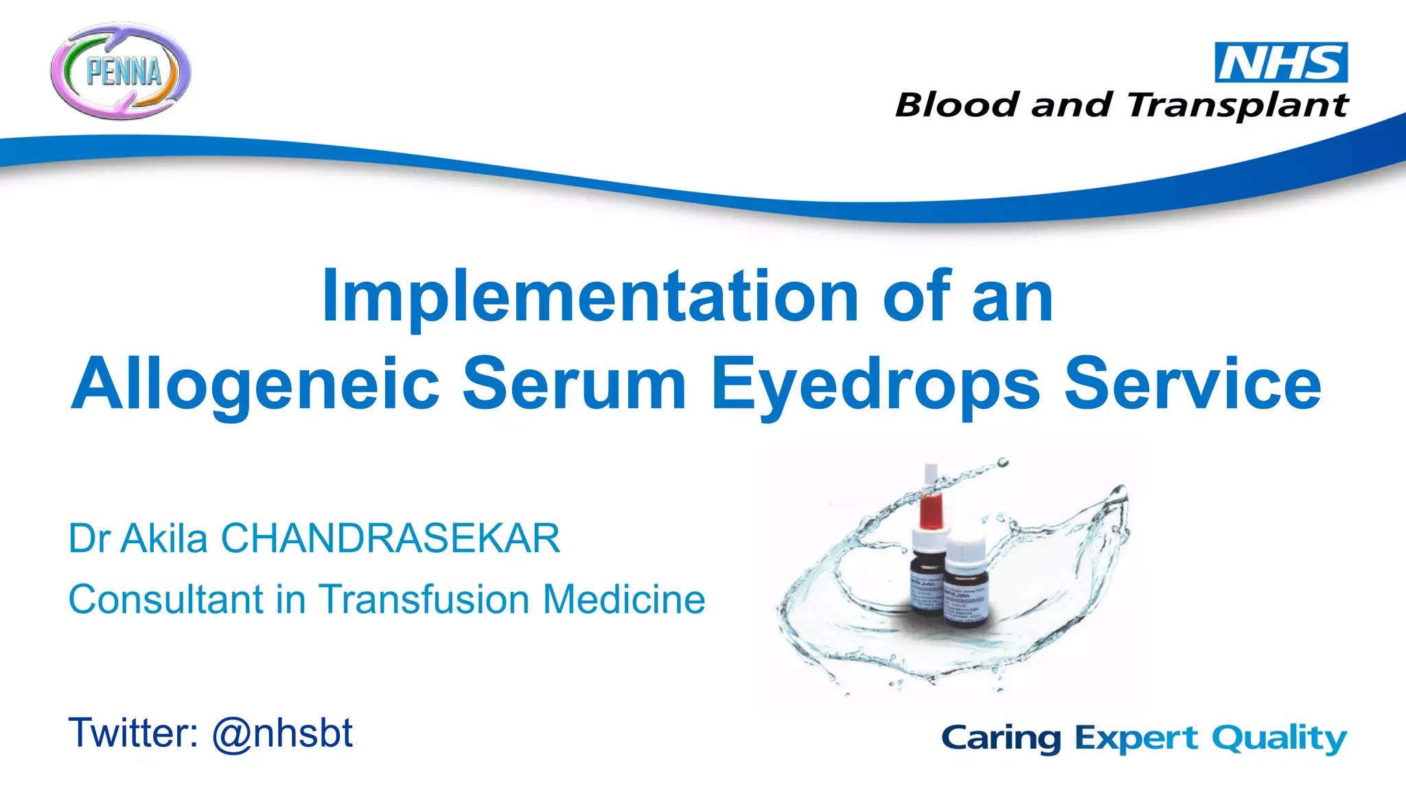 NHS Blood and Transplant Implementation of a service for the provision