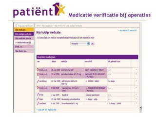 Medicatie verificatie bij operaties
 