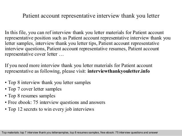 patient account representative interview thank you letter in this file you can ref interview thank - Account Representative Cover Letter patient account representative interview thank you letter in this file you can ref interview thank - Account Representative Cover Letter
