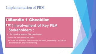 Pbm Bundle PATIENT BLOOD MANAGEMENT IMPLEMENTATION BUNDLES A POWER POINT ...