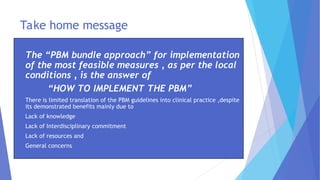 Pbm Bundle PATIENT BLOOD MANAGEMENT IMPLEMENTATION BUNDLES A POWER POINT ...