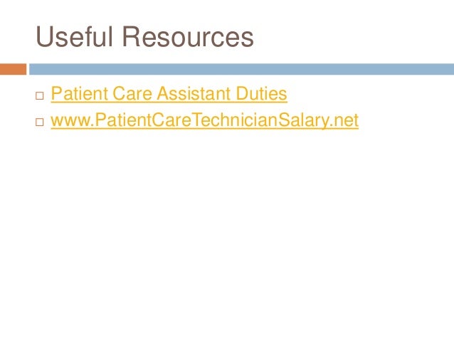 patient care assistant duties