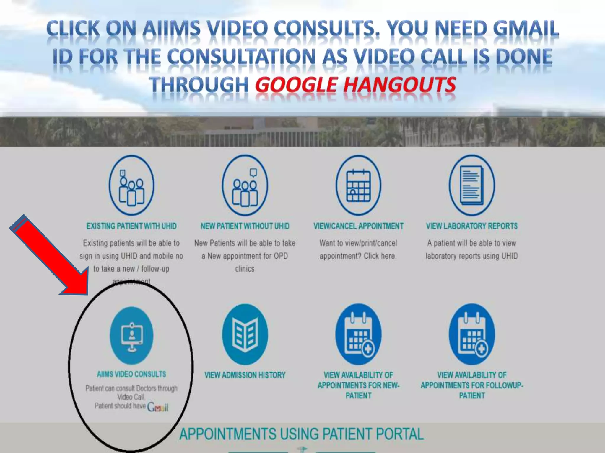 Patient guide for AIIMS video consults