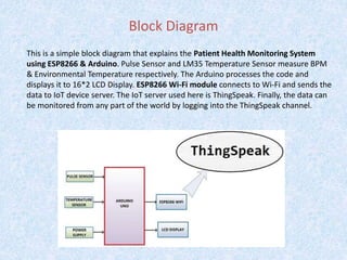 Patient Health Monitoring System Using Arduino & ESP8266 | PPT