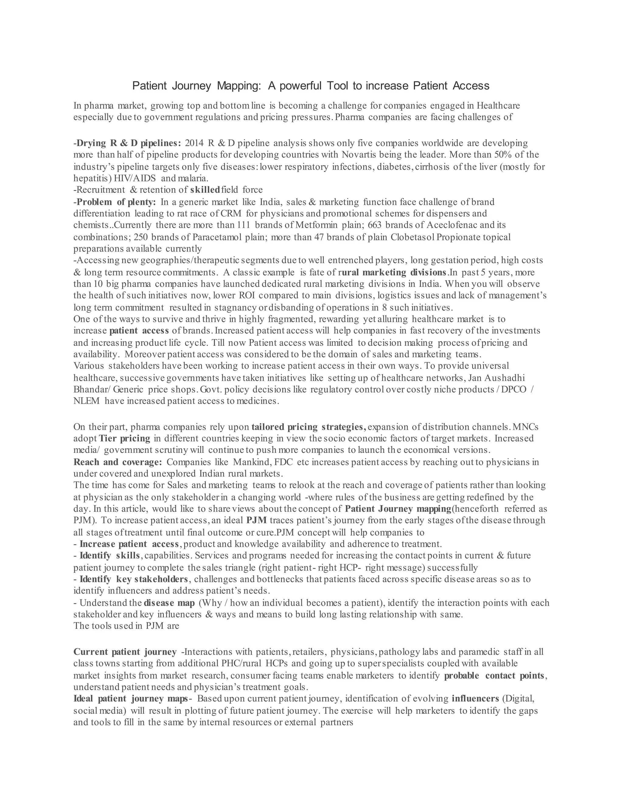 Patient journey mapping | DOCX