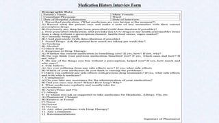 Example For Medication History Interview Form.pdf Patient Medication History Interview. | PDF