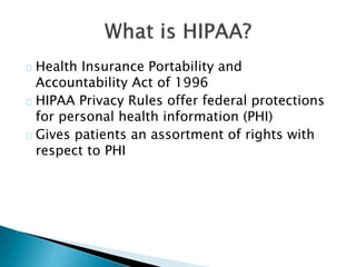 Hipaa Portability Rights Patient privacy & confidentiality training | PPTX