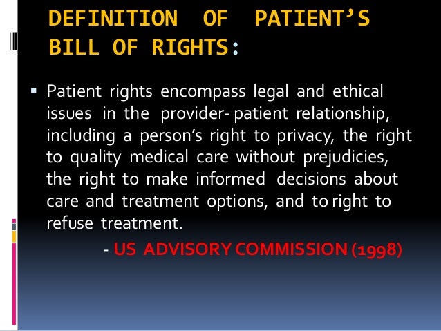 patient rights ppt bill of rights ppt