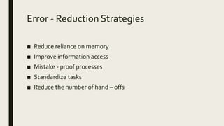 Patient safety and error reduction approaches | PPTX