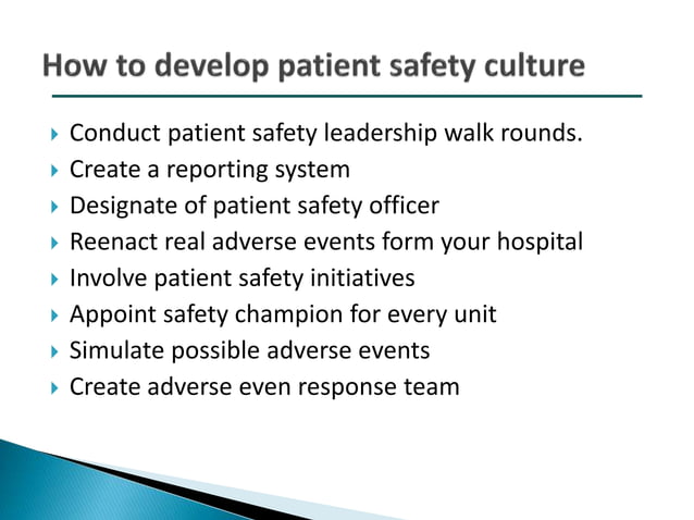 Patient safety culture | PPTX