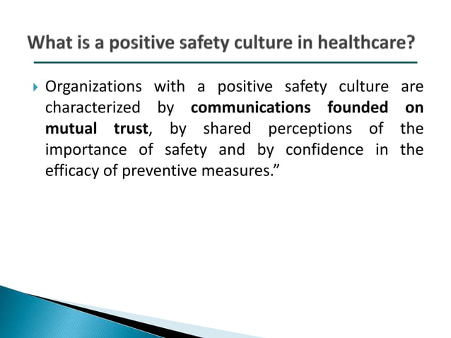 Patient safety culture | PPTX
