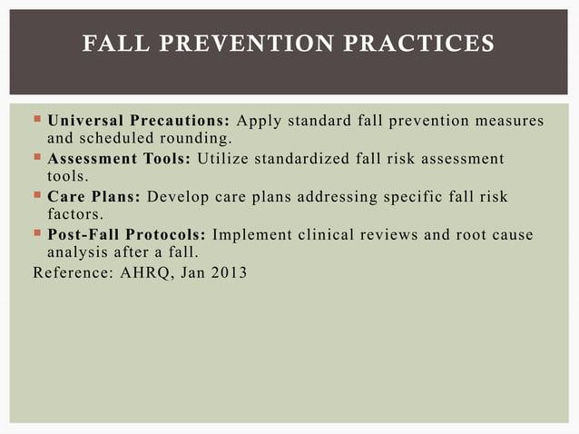 PATIENT SAFETY goal 6 fall prevention SLIDES (1).pptx | First Aid ...