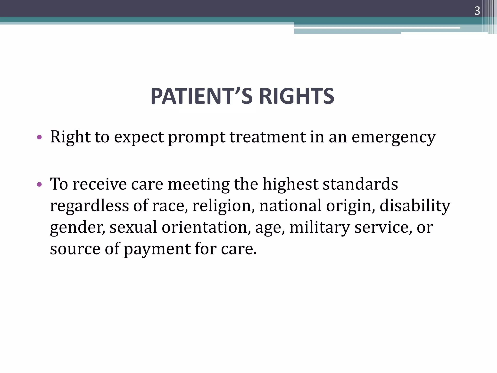 Providers Rights Patients rights and responsibilities | PPTX