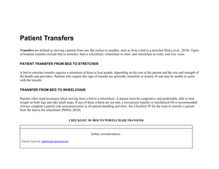 Patient Transfer Risk Assessment Tool PATIENT TRANSFER for patients care .docx