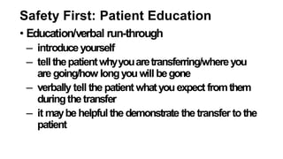 Training Module For Patient Transfer patient transfer.pptx nursing managemnet | PPTX